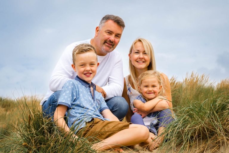 Camber Sands photo shoot, Sussex - family portrait in sand dune