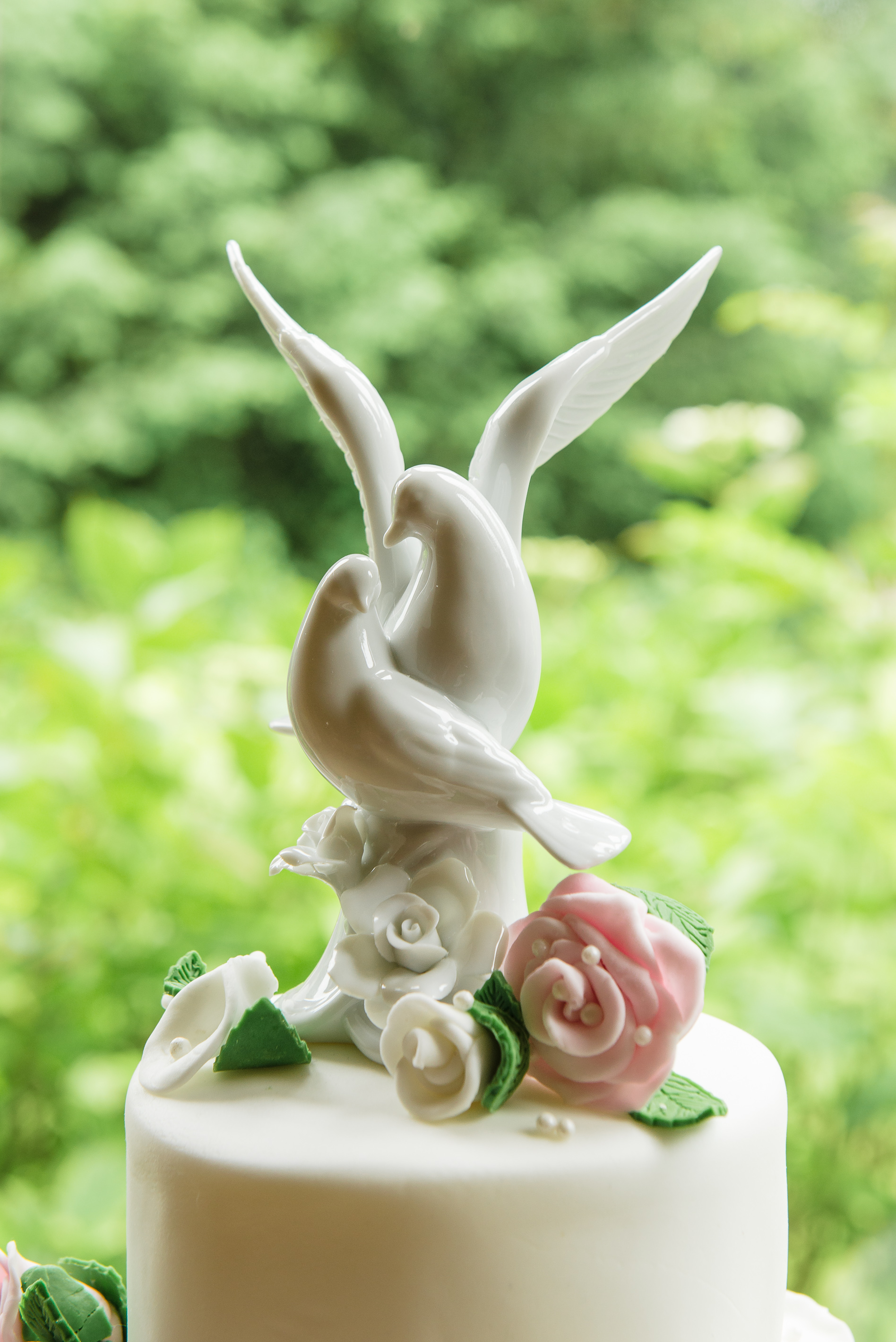 Love Birds Topper on Wedding Cake | Oakhouse Photography