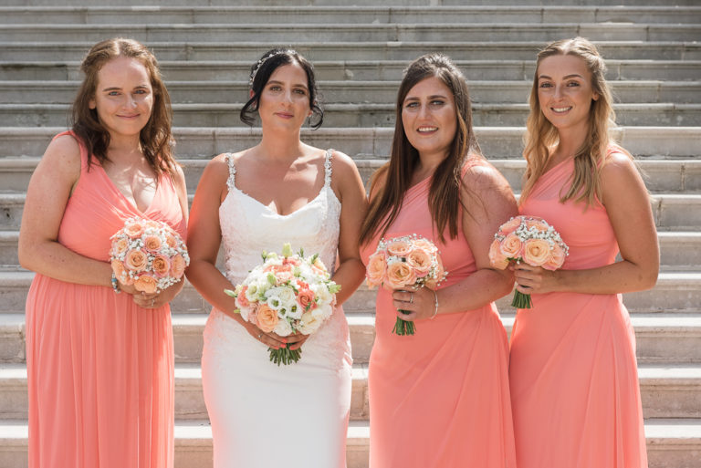 Bride and bridesmaids at Danson House Bexley wedding | Oakhouse Photography
