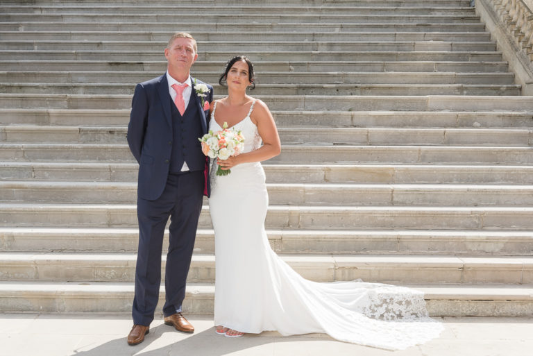 Bride and her father at Danson House Bexley wedding | Oakhouse Photography
