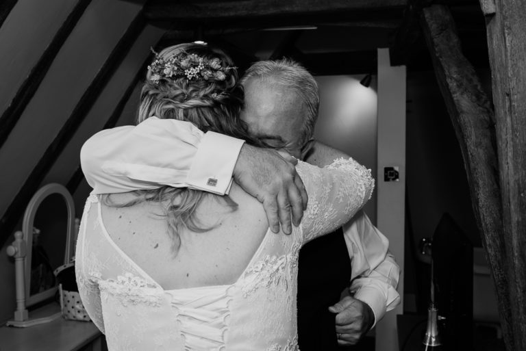 Bride and father at The Sun Inn Faversham Kent | Oakhouse Photography