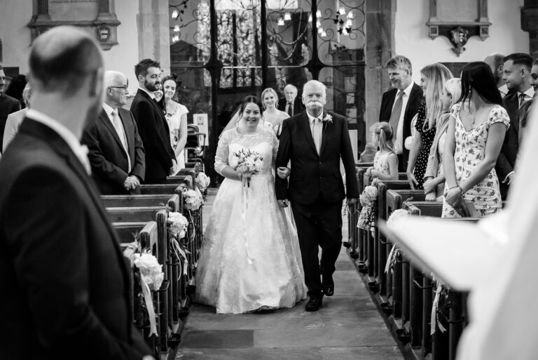 Bride and father's entrance at Wadhurst Church, Wadhurst, East Sussex | Oakhouse Photography