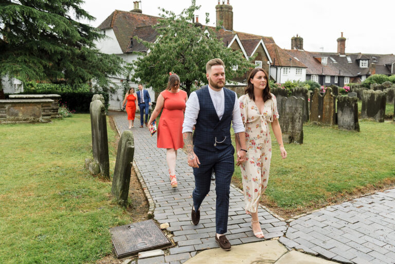 Wedding guests arriving at Wadhurst Church, Wadhurst, East Sussex | Oakhouse Photography