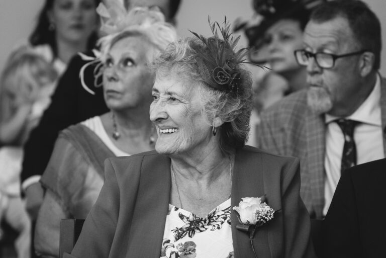 Portrait of the bride's grandmother at the wedding at Chelsea Old Town Hall, King’s Road, London | Oakhouse Photography