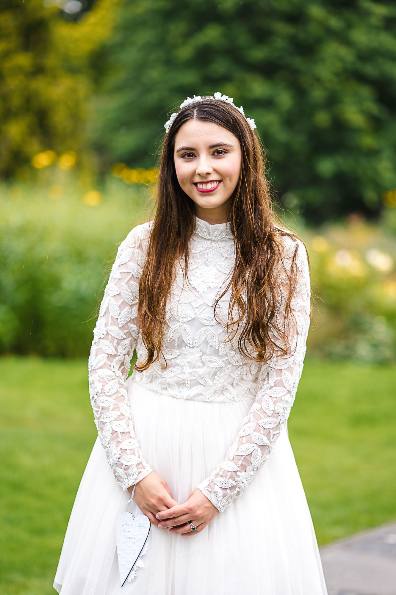Bride portrait in The English Garden, Danson Park, Bexleyheath