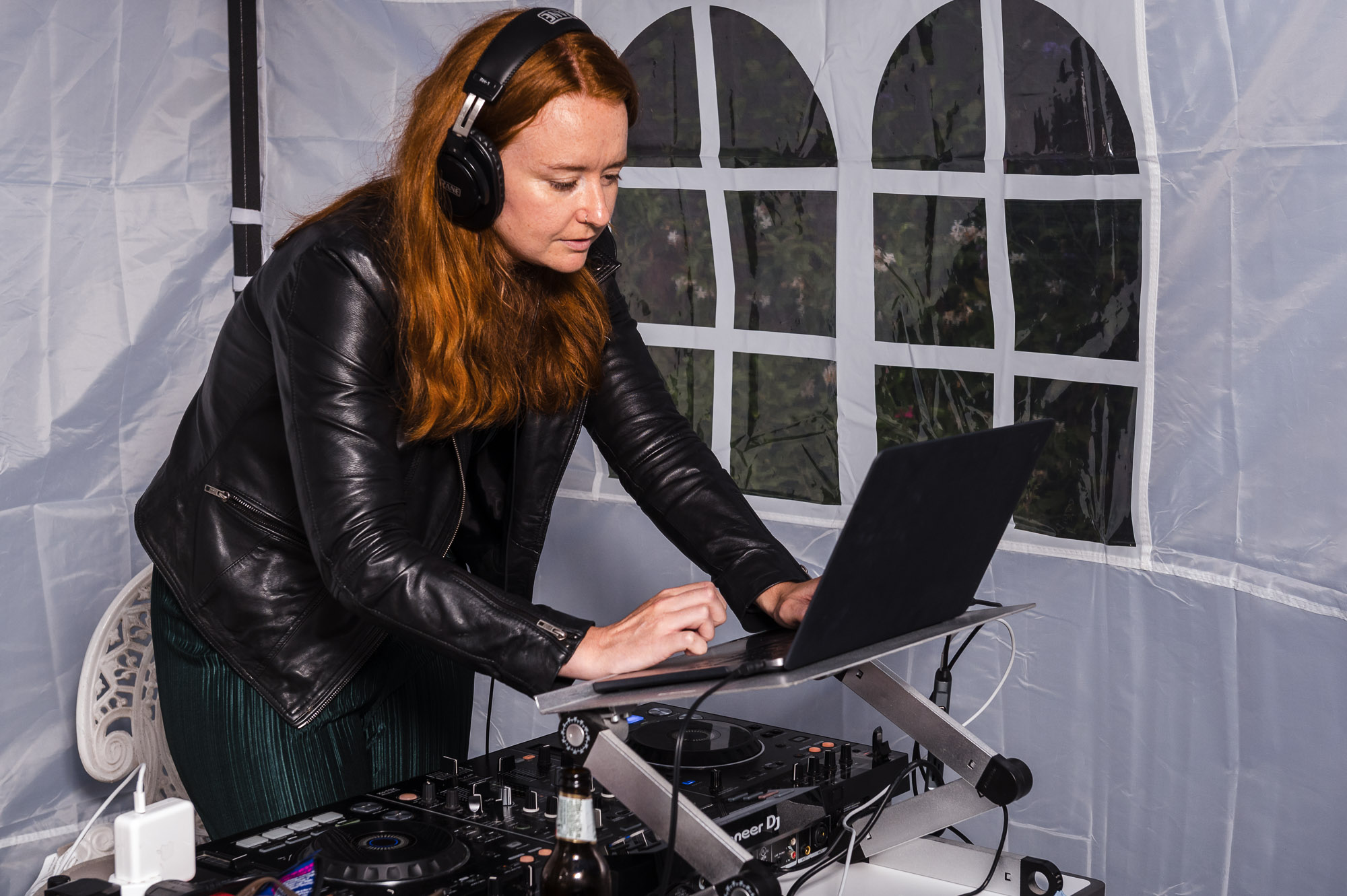 DJ in a marquee at a London wedding in Eltham.