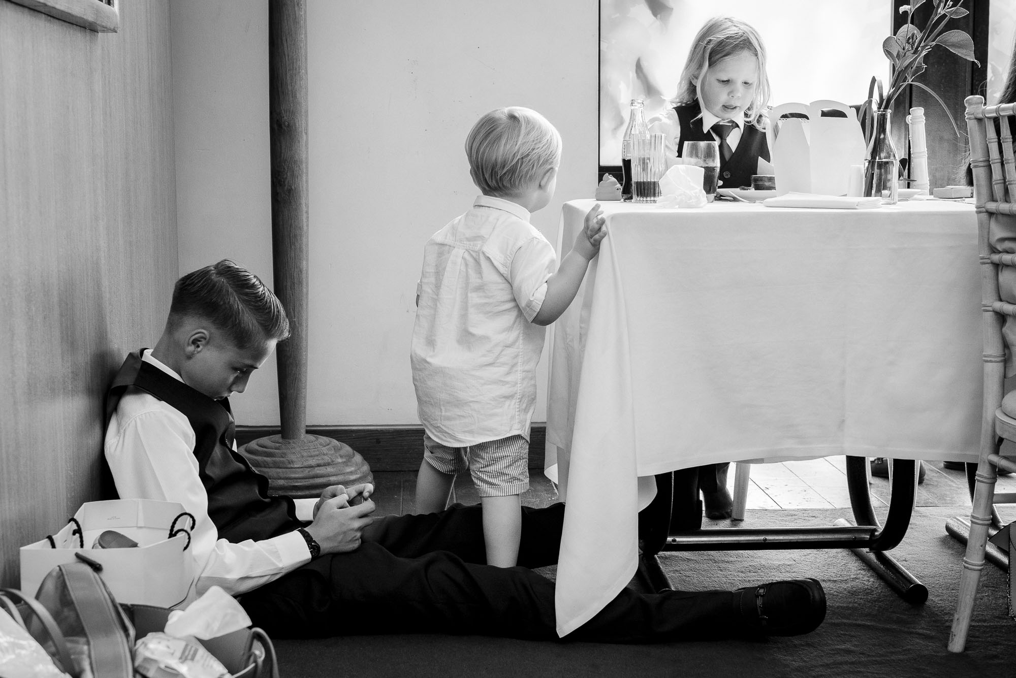 Children at wedding reception in Bluebird Chelsea