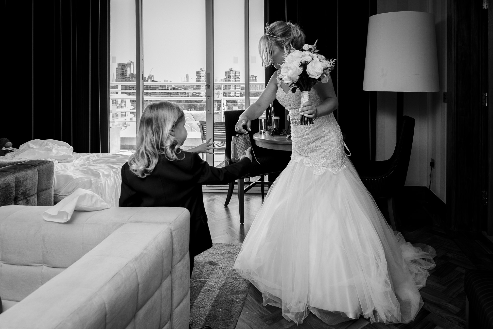 Bridal prep at Chelsea Harbour Hotel, London