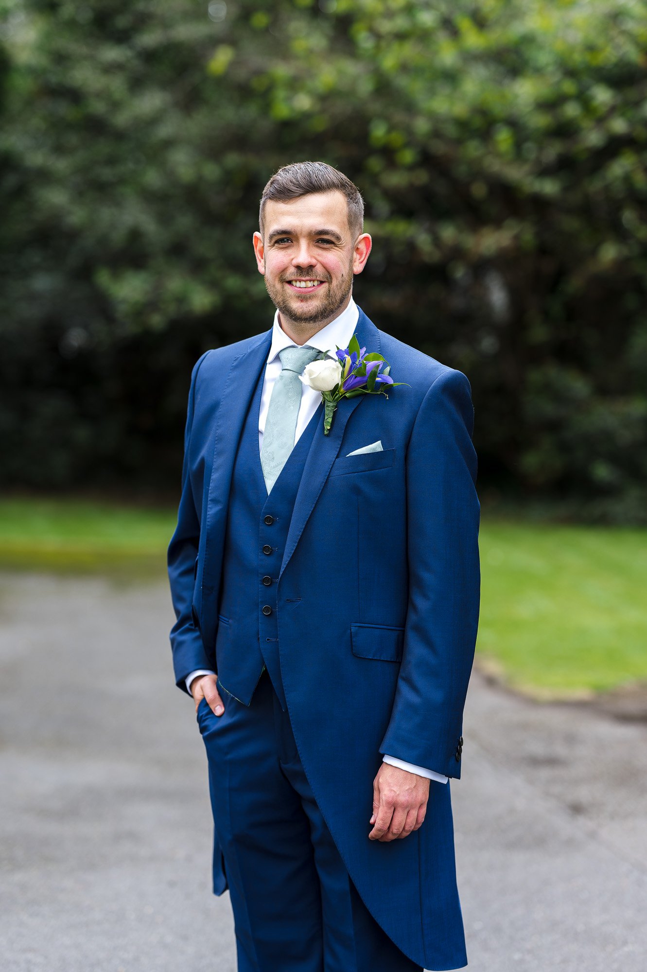 Groom portrait at his Bexley village wedding